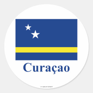 Curacao Flag with Name in Dutch Classic Round Sticker