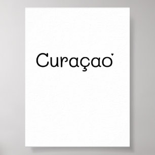Curaçao - minimalistic typography poster