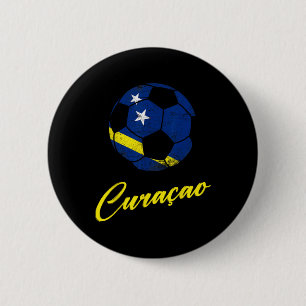 Curacao Soccer Ll,curacao,flag Of Curacao,curacao 6 Cm Round Badge
