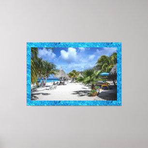 Curacao Tropical Beach 60" x 40"Wrapped Canvas Print