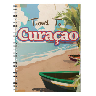 Curaçao vintage travel poster art. notebook