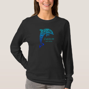 Curacao West Indies Vintage Retro Tribal Dolphin V T-Shirt