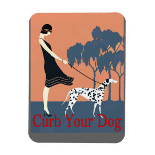 Curb Your Dog, add text Magnet