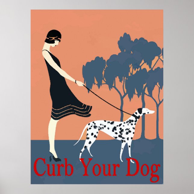 Curb your dog sign, poster (Front)
