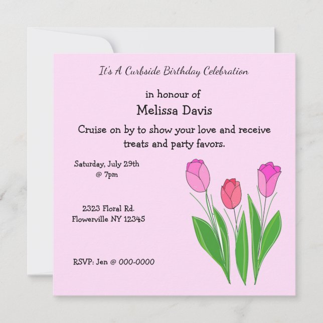 Curbside Birthday Celebration Invitation (Front)