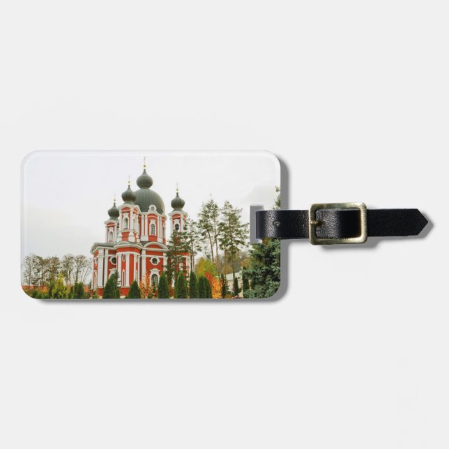 Curchi Monastery Moldova stylised Luggage Tag (Front Horizontal)