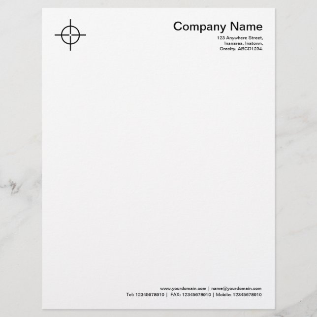 Curcular Crosshairs - Black Letterhead Design (Front)
