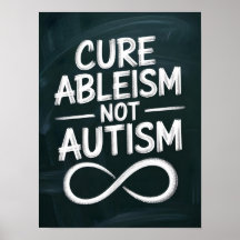 Cure Ableism, Not Autism | Chalkboard Style Quote
