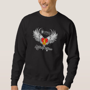 Cure Appendix Cancer Heart Tattoo Wings Sweatshirt