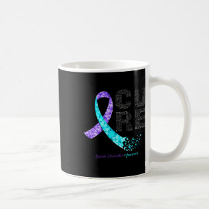 Cure Blue Purple Ribbon Suicide Prevention Awarene Coffee Mug