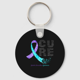 Cure Blue Purple Ribbon Suicide Prevention Awarene Key Ring