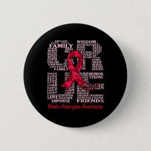 Cure Brain Aneurysm Awareness Ribbon Month Support 6 Cm Round Badge