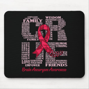 Cure Brain Aneurysm Awareness Ribbon Month Support Mouse Mat