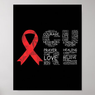 Cure Brain Aneurysm Awareness Surgery Support Grap Poster