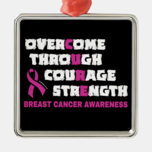 CURE...Breast Cancer Metal Tree Decoration