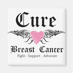 Cure Breast Cancer Tattoo Wings Magnet