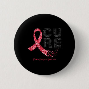 CURE Burgundy Ribbon Brain Aneurysm Awareness  6 Cm Round Badge