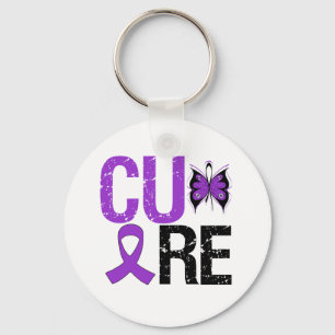 CURE Butterfly Ribbon Alzheimer's Disease Key Ring
