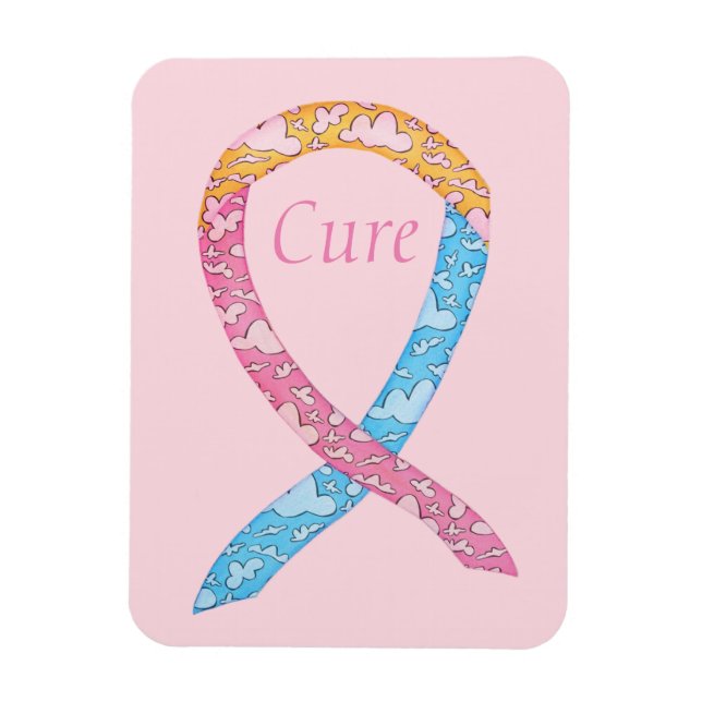 Cure CDH Awareness Ribbon Art Custom Words Magnet (Vertical)
