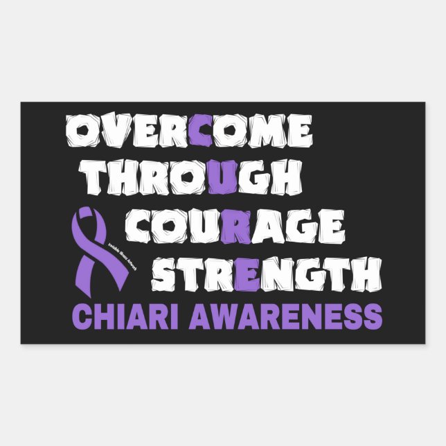 CURE...Chiari Rectangular Sticker (Front)