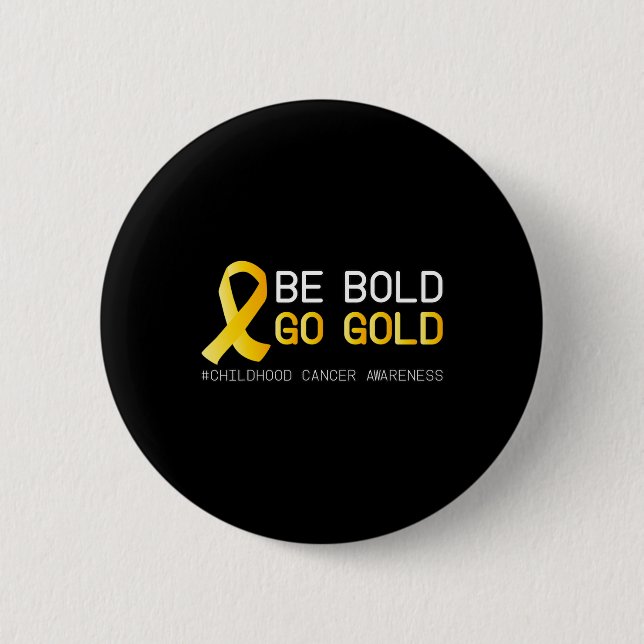 Cure Childhood Cancer Awareness Golden Ribbon for  6 Cm Round Badge (Front)