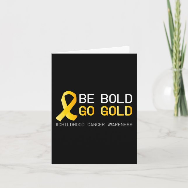 Cure Childhood Cancer Awareness Golden Ribbon for  Card (Front)