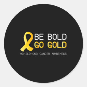 Cure Childhood Cancer Awareness Golden Ribbon for  Classic Round Sticker