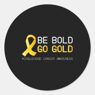 Cure Childhood Cancer Awareness Golden Ribbon For Classic Round Sticker