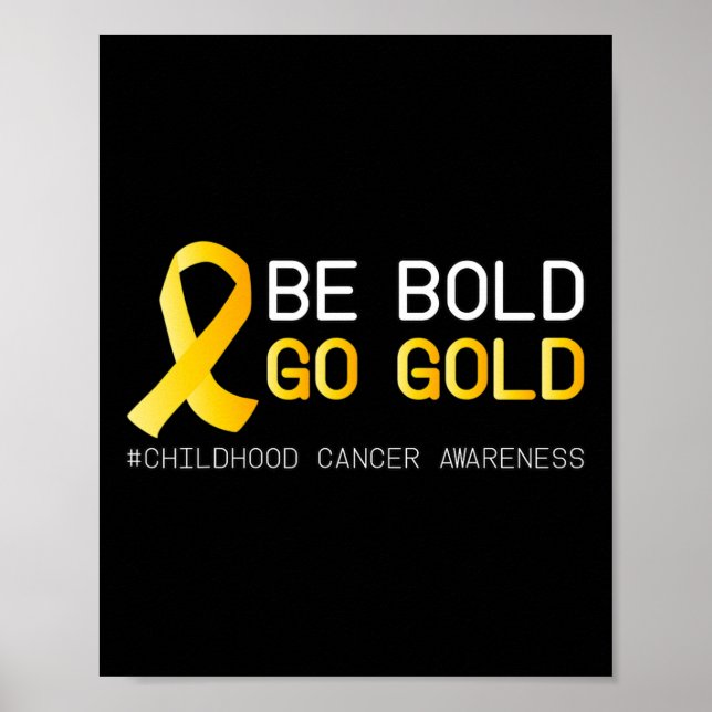 Cure Childhood Cancer Awareness Golden Ribbon for  Poster (Front)