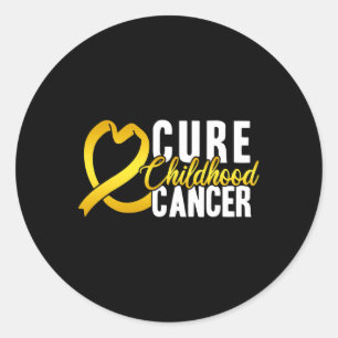 Cure Childhood Cancer Childhood Cancer Ribbon Awa Classic Round Sticker
