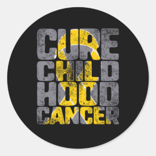 Cure Childhood Cancer Gold Ribbon Support awarenes Classic Round Sticker