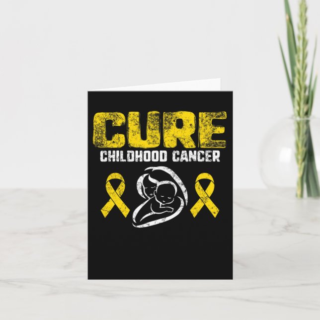 Cure Childhood Cancer Gold Ribbon Support Mum Awar Card (Front)