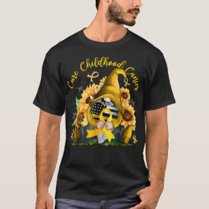 Cure Childhood Cancer Golden Ribbon Gnome Cancer A T-Shirt