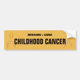 Cure Childhood Cancer Ribbon Bumper Sticker
