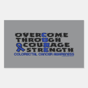 CURE...COLORECTAL CANCER RECTANGULAR STICKER