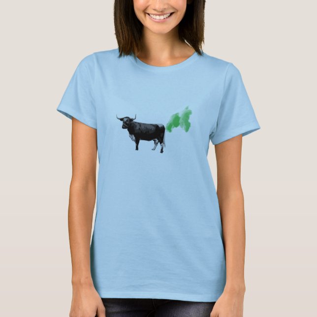 Cure Cow Farts, Cure Global Warming T-Shirt (Front)