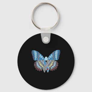 Cure Diabetes Awareness Butterfly Key Ring
