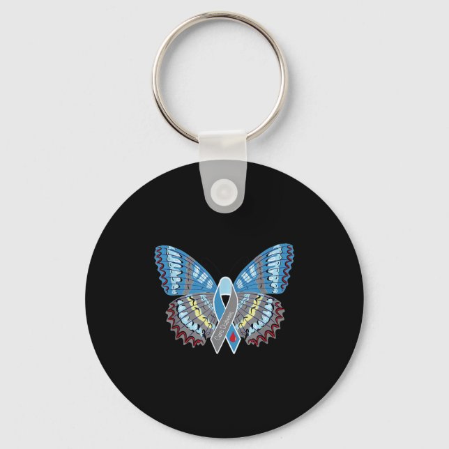 Cure Diabetes Awareness Butterfly  Key Ring (Front)