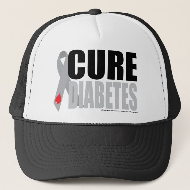 Cure Diabetes Ribbon Trucker Hat (Front)