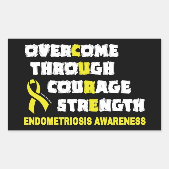 CURE...Endometriosis Rectangular Sticker (Front)