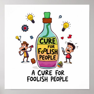 Cure for Stupid People - Humourous Wisdom Potion Poster