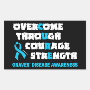 CURE...Graves' Rectangular Sticker
