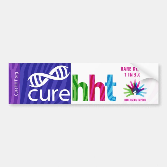 Cure HHT Rare Disease Bumper Sticker (Front)