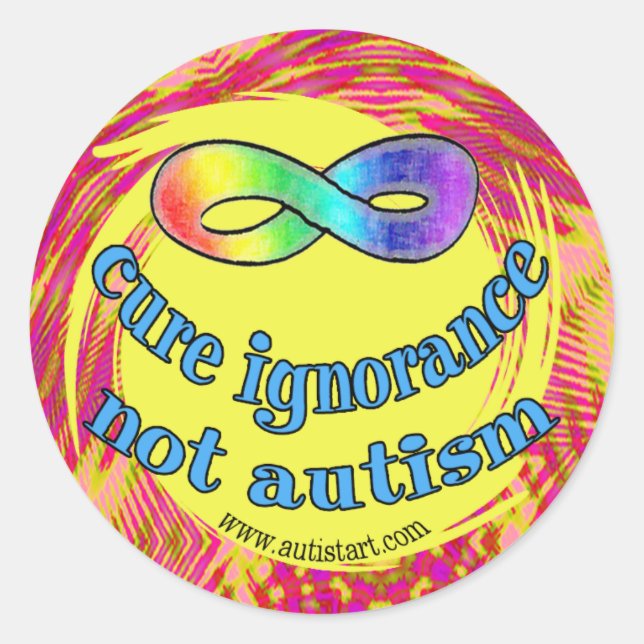 Cure Ignorance Not Autism Stickers (Front)