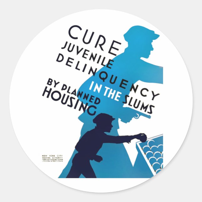 Cure Juvenile Delinquency in the Slums Classic Round Sticker (Front)