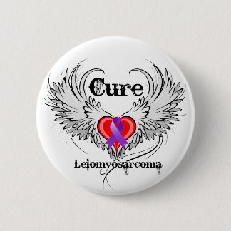 Cure Leiomyosarcoma Heart Tattoo Wings 6 Cm Round Badge