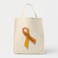 Cure Leukaemia Orange Ribbon Organic Grocery Tote