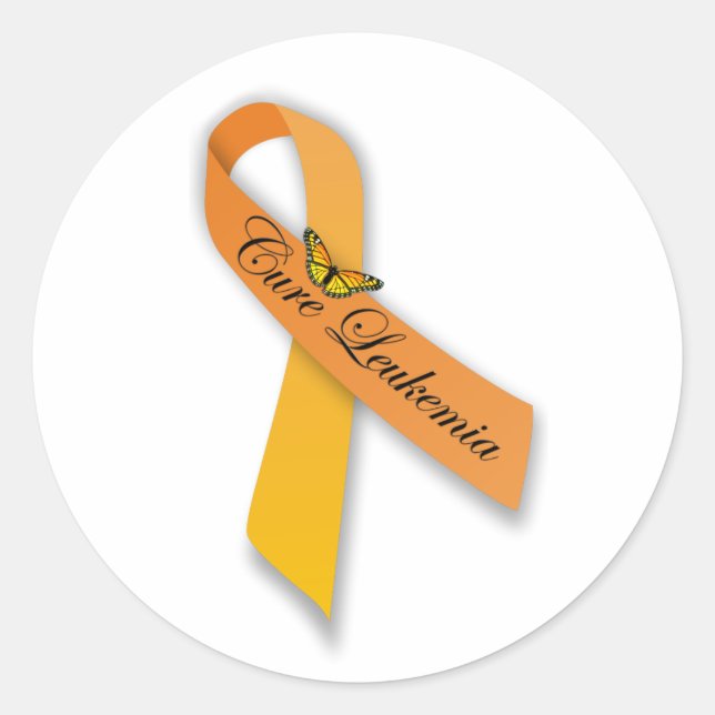 Cure Leukaemia Orange Ribbon Stickers (Front)