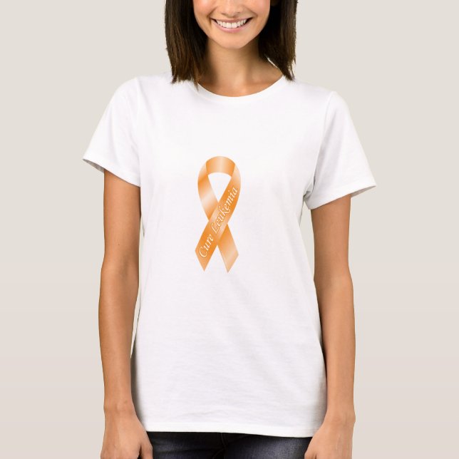 Cure Leukaemia Orange Ribbon T-shirt (Front)