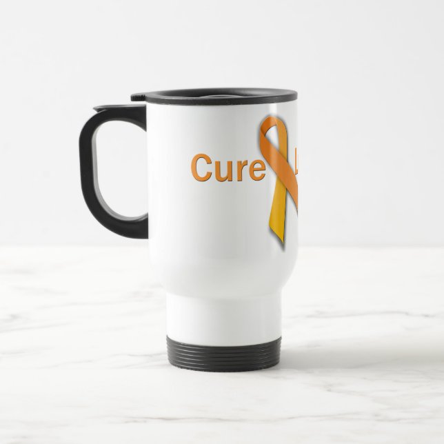 Cure Leukaemia Orange Ribbon Travel Mug (Left)